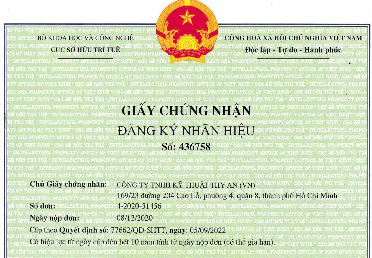 Giấy chứng nhận nhãn hiệu TACpro