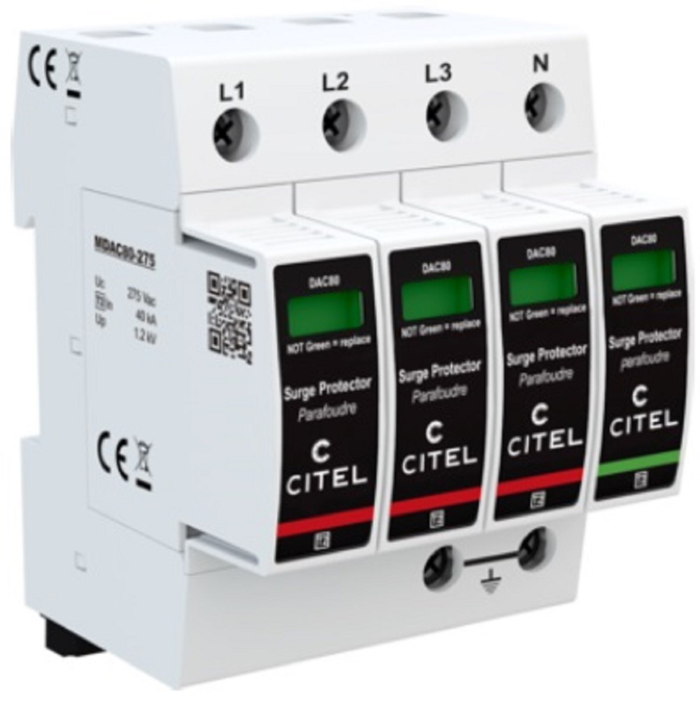 DAC80S-31-275: Chống sét lan truyền 3 pha 80kA (3L+N, tiếp điểm khô)