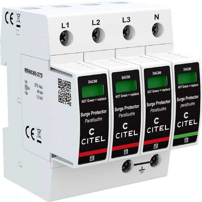 DAC80-31-275 Type 2 AC surge protector - 3-phase+N