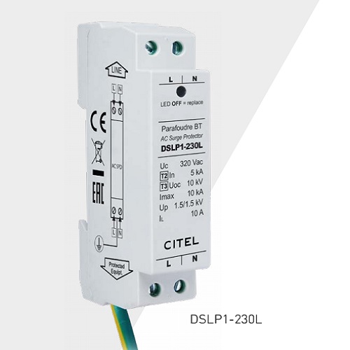 DSLP1-230L Type 2+3 AC surge protector single-phase for led lighting system class 1