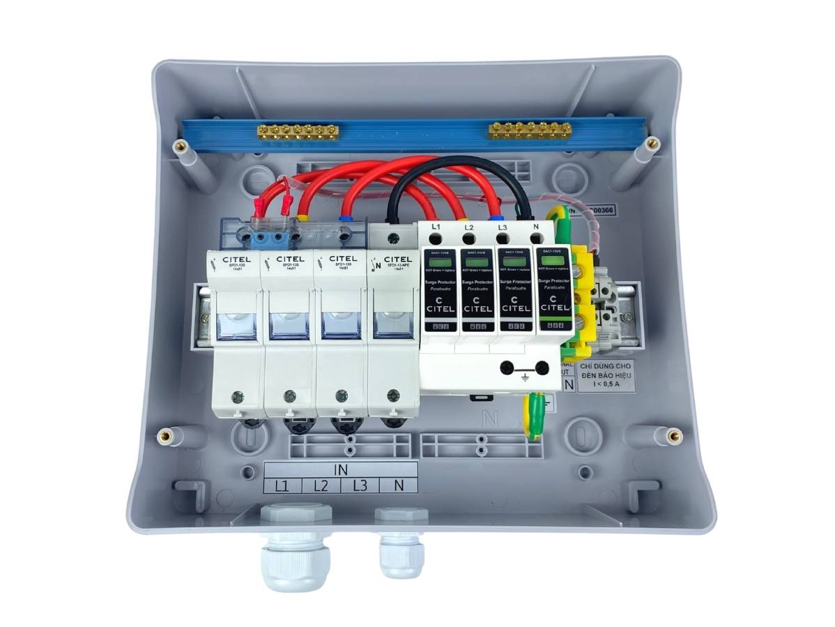Cấu tạo bên trong tủ chống sét lan truyền 3 pha TACpro PDAC1-13VG-31-275/F