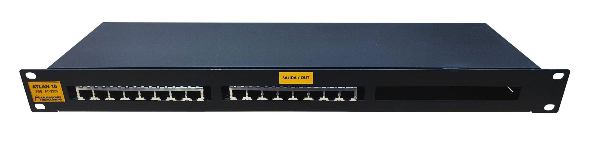 ATLAN 16 POE 19" patch panel surge protector for 16 ports PoE and 1Gb Ethernet