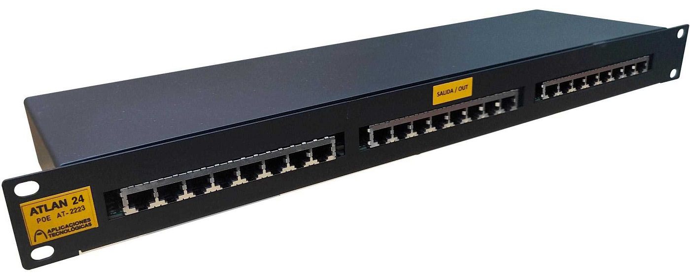 ATLAN 24 POE 19" patch panel surge protector for 24 ports PoE and 1Gb Ethernet