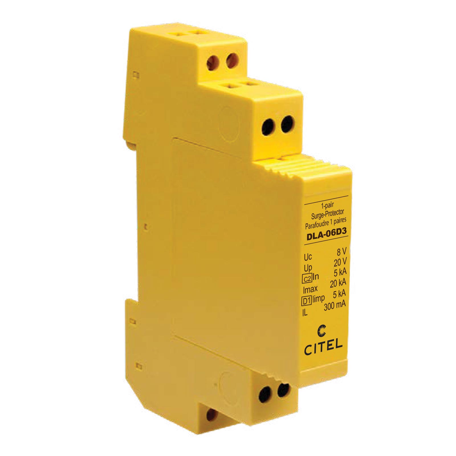 DLA-06D3 1-pair DIN-rail plug-in Data surge protector for RS422