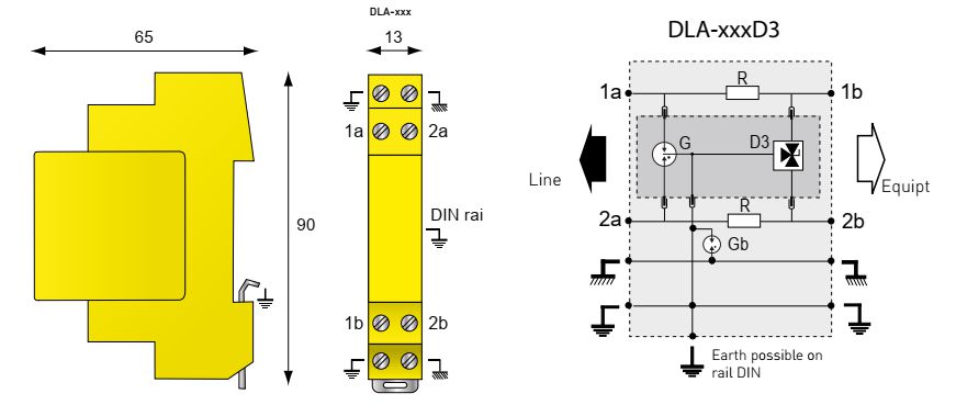 Cấu tạo, kích thước và mạch bảo vệ chống sét của DLA-12D3