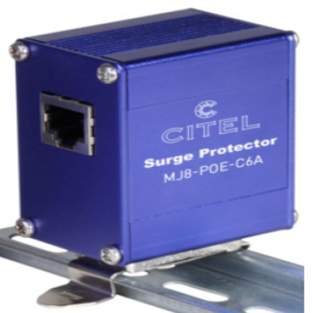 MJ8-POE-C6A surge protector for PoE++ and 10Gb Ethernet