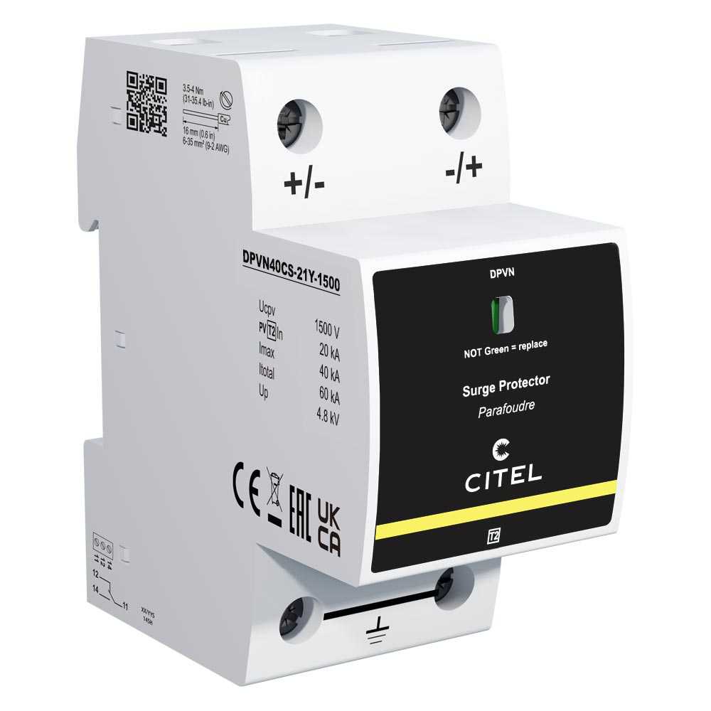 DPVN40CS-21Y-1500 - Chống Sét DC 1500V Type 2+3 (2P +/-, Imax 20kA/60kA)