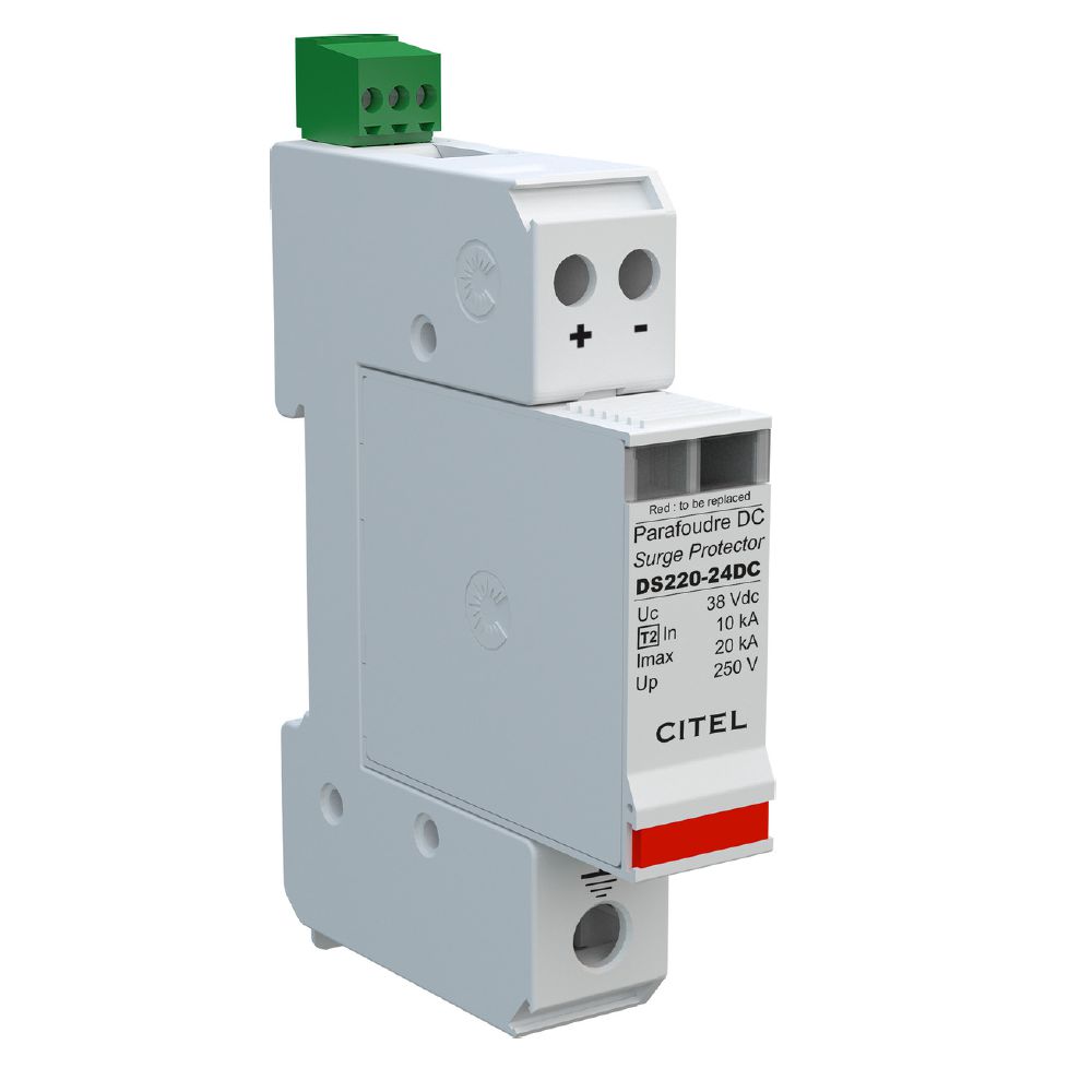 DS220S-24DC Chống sét nguồn 24V có tiếp điểm khô (2P, Type 2, 20kA)