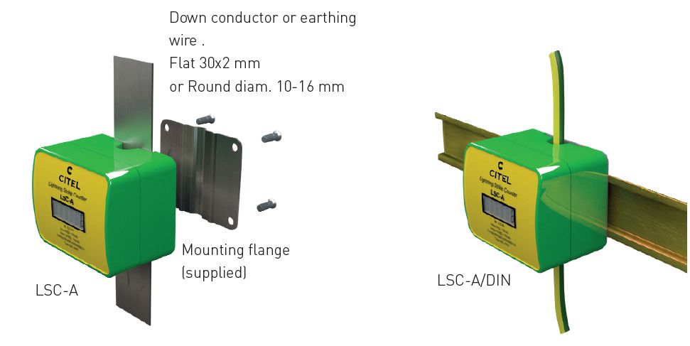 Lắp đặt thiết bị đếm sét LSC-A và LSC-A/DIN