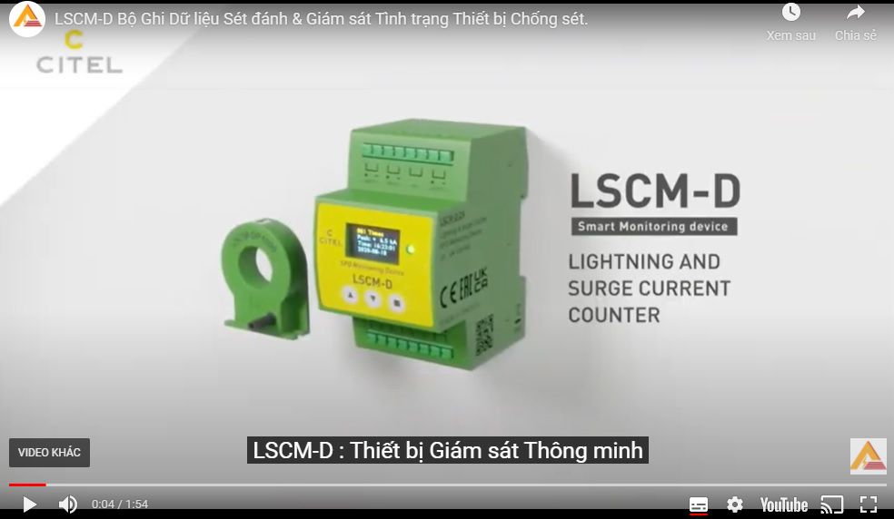 Video giới thiệu về Bộ đếm sét thông minh LSCM-D