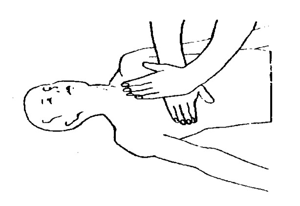 xoa bóp tay vào lồng ngực khi câp cứu