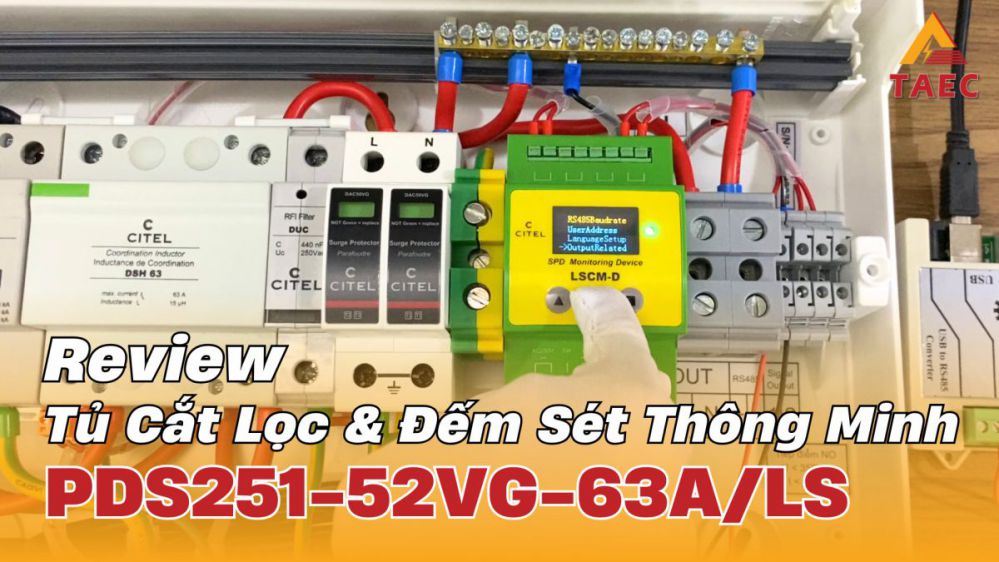 Riview Tủ Cắt Lọc và Đếm Sét Thông Minh PDS251-52VG-63A/LS